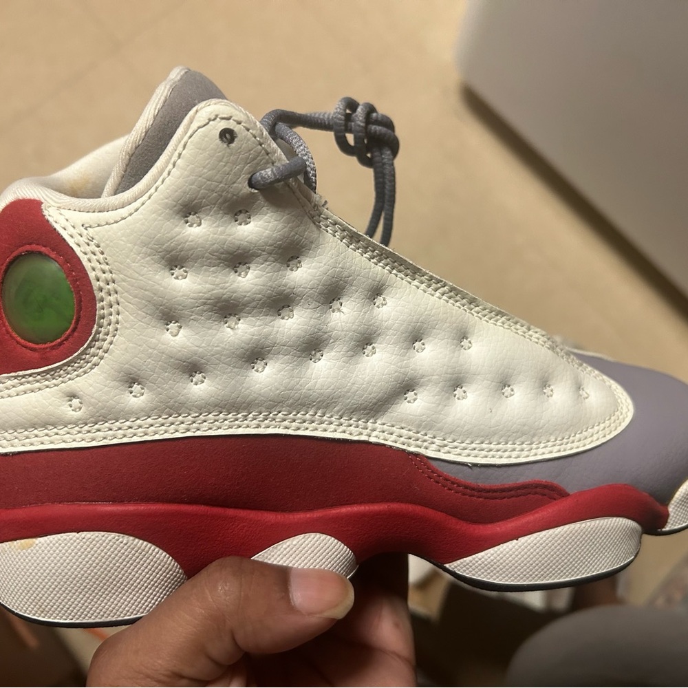 Jordan White and Red Sneakers Classic Design